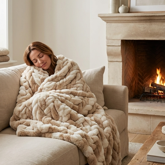 Premium Faux Fur Plush Weighted Blanket